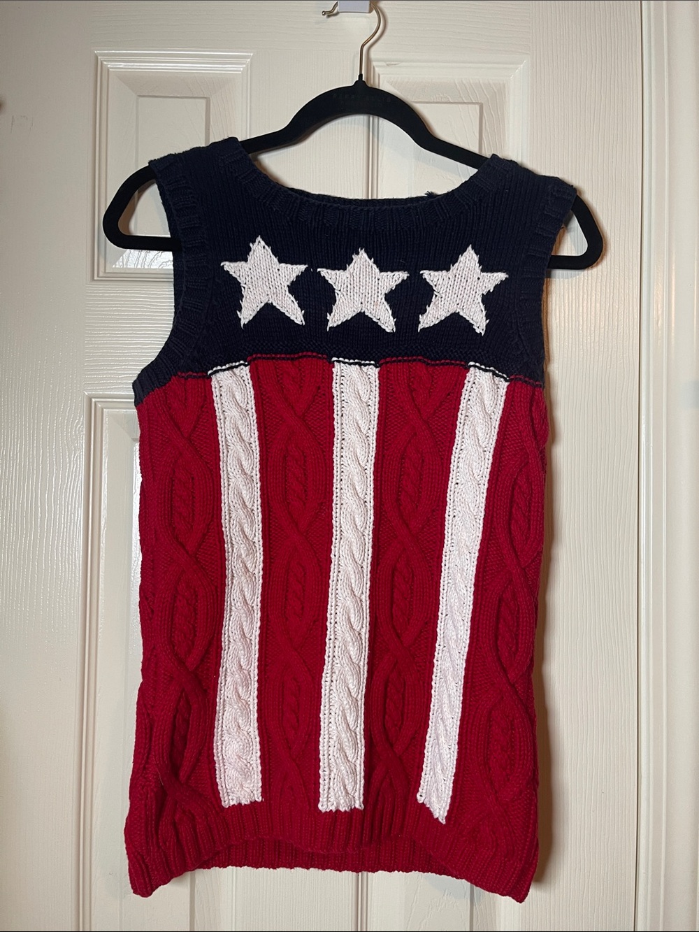 Tommy Hilfiger Red White Navy Star Hand-Knit Sweater